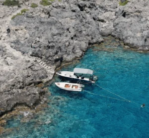 Sougia Cruises private boat at Uncle Experience under the morning sun – South Crete Hidden Gems.